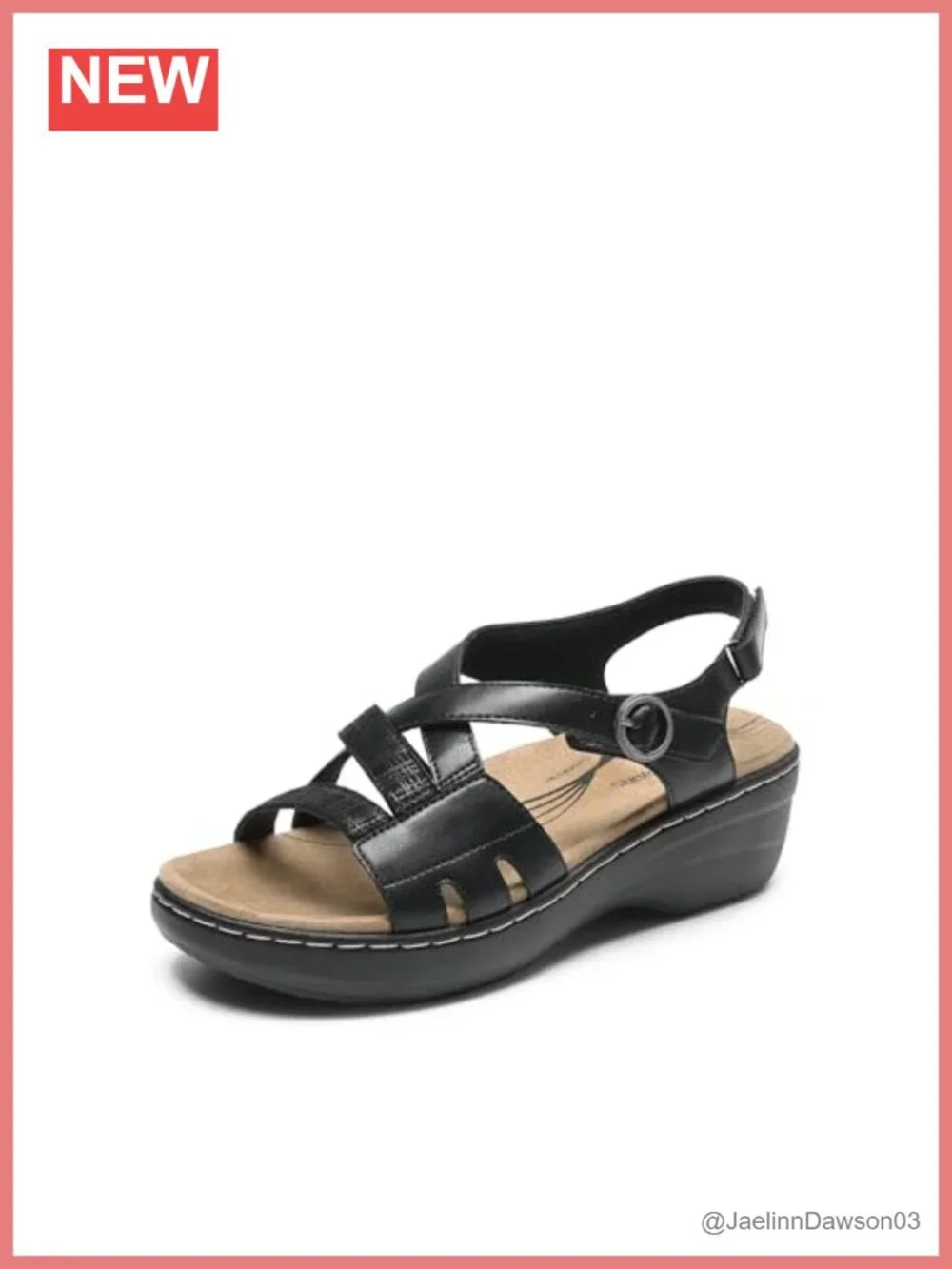 Open Toe Wedge Sandals with Cushioned Footbed, Adjustable Straps
